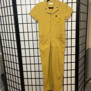 Lucky Brand Los Angeles Mustard Yellow Utility Mechanic Jumpsuit XS